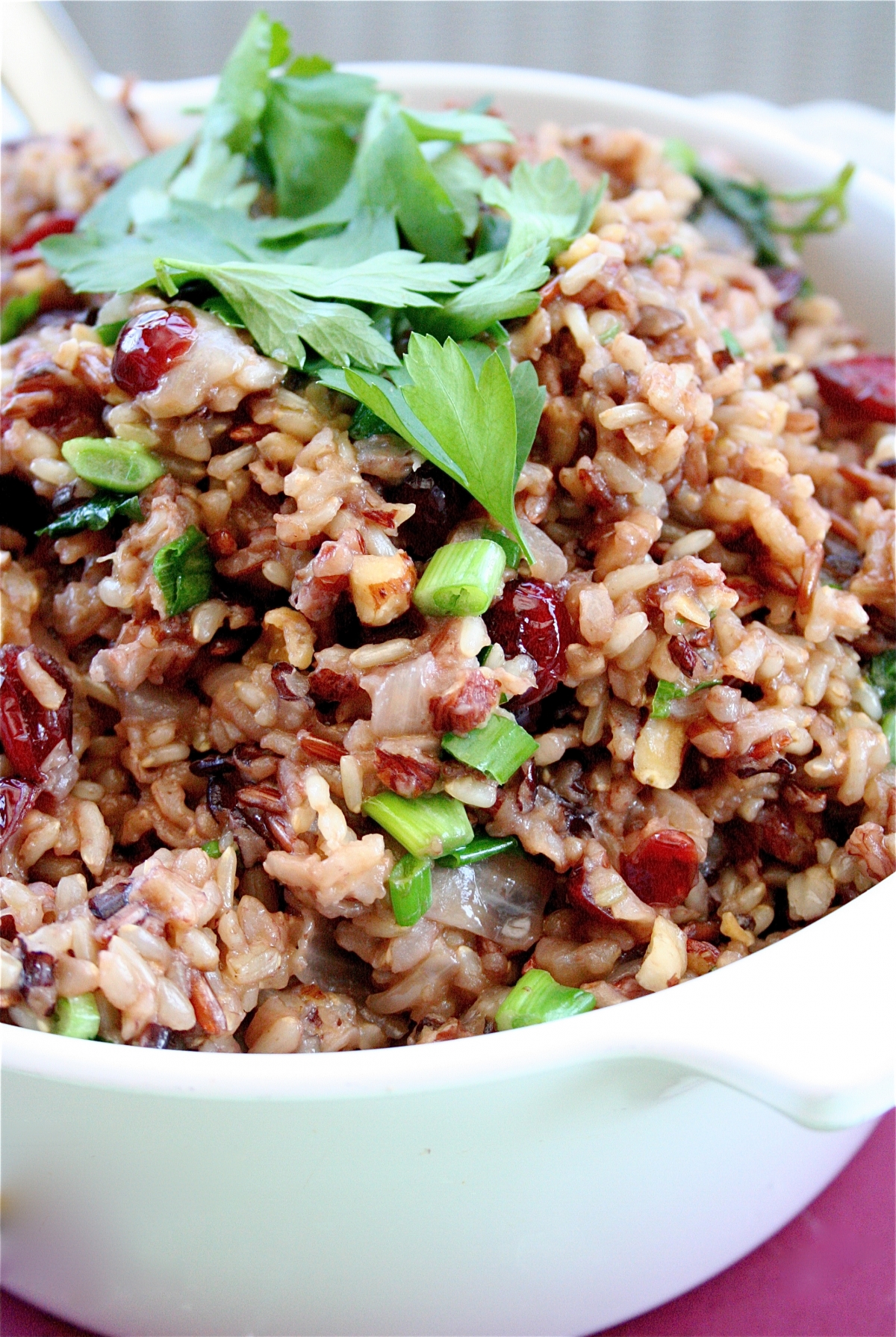 Wild Rice Stuffing with Hazelnuts and Dried Cranberries 