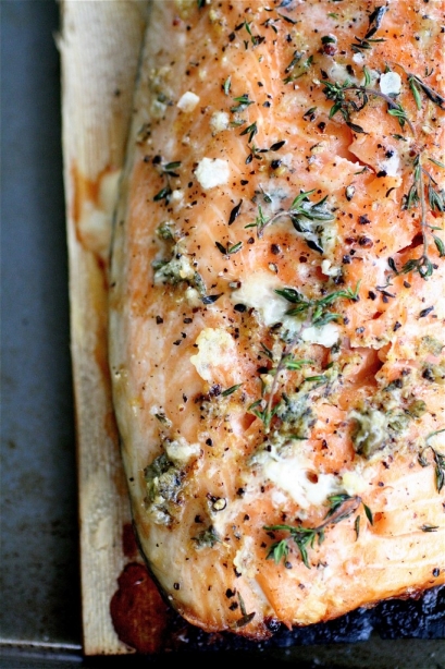Cedar-Planked Salmon With Horseradish-Chive Sauce | The Curvy Carrot